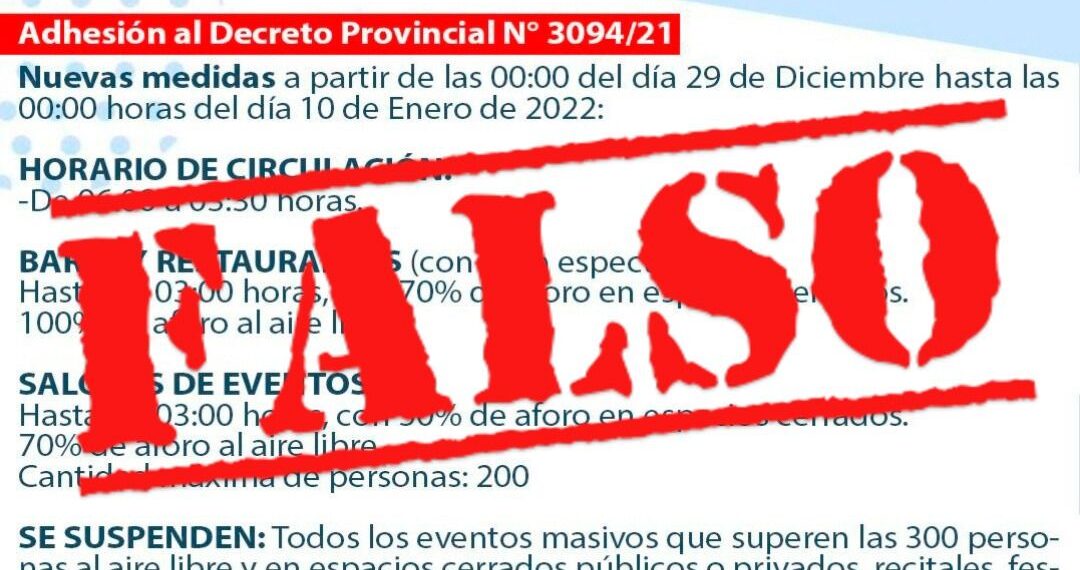 Desmienten un comunicado falso sobre nuevas restricciones