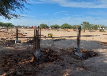 El Intendente de Los Telares se reunió con los arquitectos de la empresa que llevan adelante la construcción del nuevo polideportivo municipal