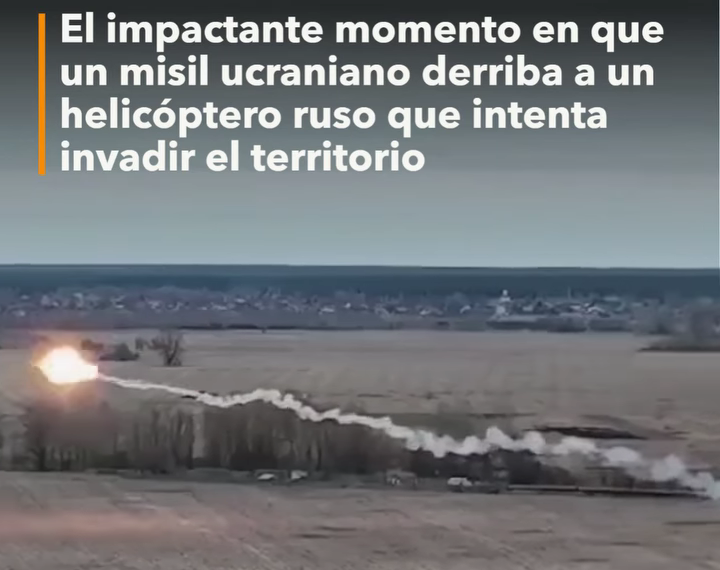 UN MISIL UCRANIANO DERRIBO UN HELICÓPTERO RUSO