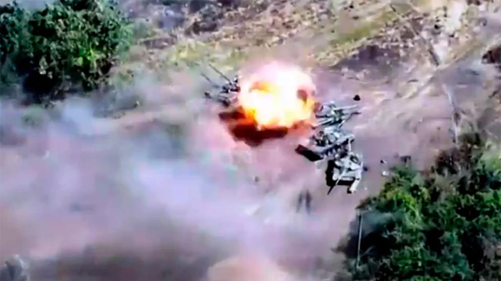 Certero ataque del ejército de Ucrania destruyó nueve tanques de guerra rusos