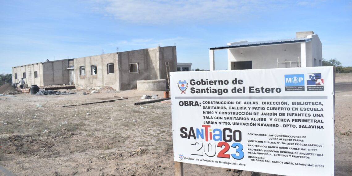 Ampliación, Refacción de la Escuela N° 860 y la construcción de un Jardin de Infantes se llevan a cabo en la Localidad de Navarro Dpto. Salavina
