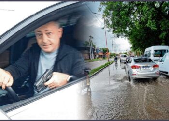 Adujo ser policía y amenazó con un arma a motociclista que le reclamó por salpicarlo