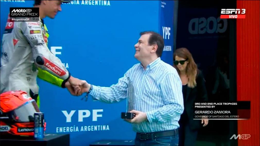 El gobernador Zamora compartió las imágenes del MotoGP